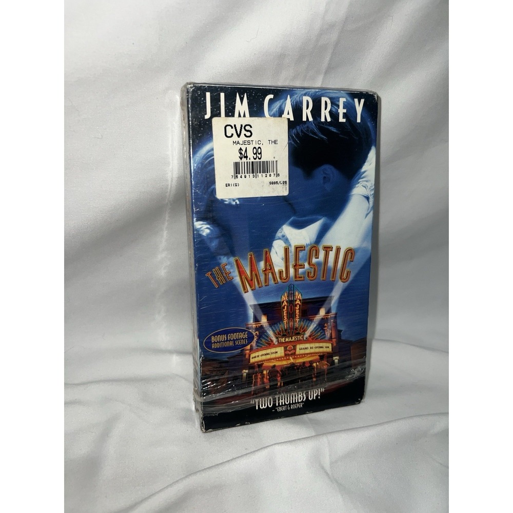 Jim Carrey The Majestic VHS 2001 Drama Romance Movie Tape Factory Seal Read